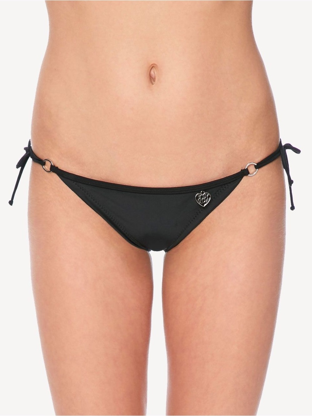 Body Glove Black Tie-Side Bikini Bottom with Heart Charm